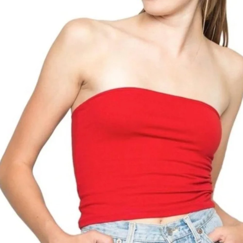 Brandy Melville Tube Top in Red (One Size)